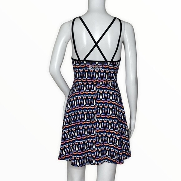 Victoria's Secret Pink Dress Womens XS‎ Black White Geometric Strappy Skater Y2K - Picture 3 of 7